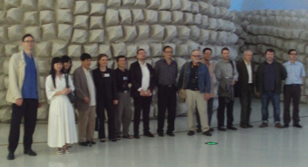 Some of the participants at the conference; left to right: Me, Li Xinmo, Selena Yang, Jiang Qigu, Astrid Wege, unsure, Diedrich Diederichsen, Lao Zhu, Peter Plagens, unsure, James Elkins, Gordon Laurin, Paul Gladston, unsure